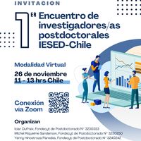 Primer Encuentro de Investigadores/as Postdoctorales IESED-Chile